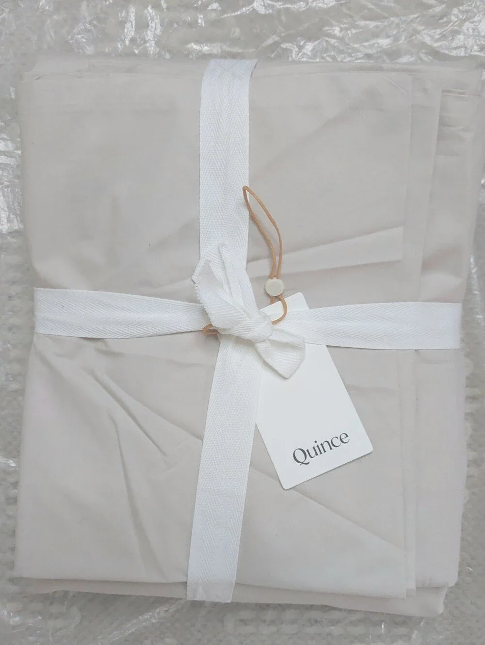 NWT! Quince 100% Organic Cotton Percale Sand Duvet & Shams! Full/ Queen (911)